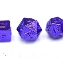 Mini Metal RPG Dice Set 10mm Purple