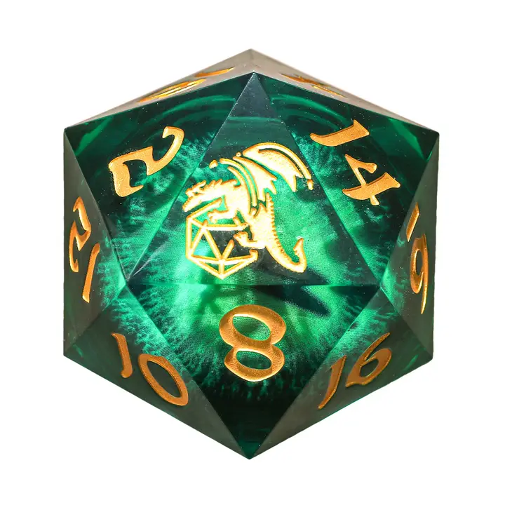 Sharp Edged Resin Led 55mm D20 - Beholders Gaze Green