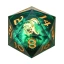 Sharp Edged Resin Led 55mm D20 - Beholders Gaze Green