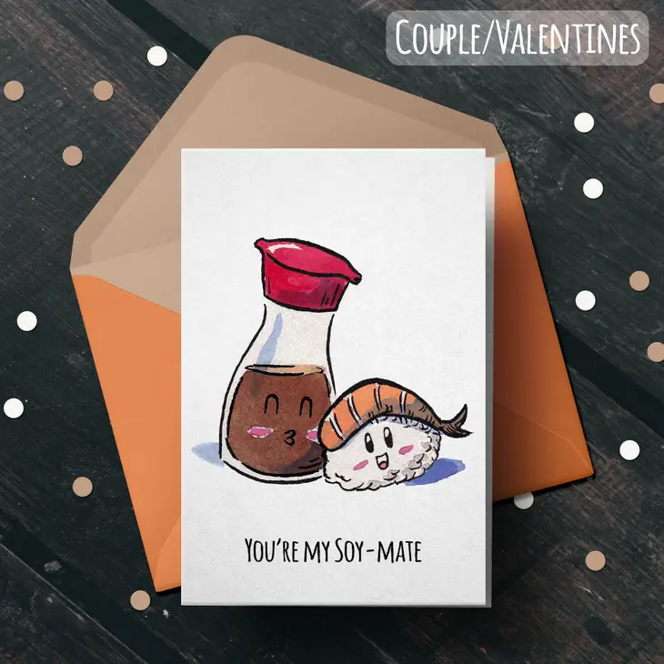 My Soymate - Sushi Valentines, Love, Anniversary Card
