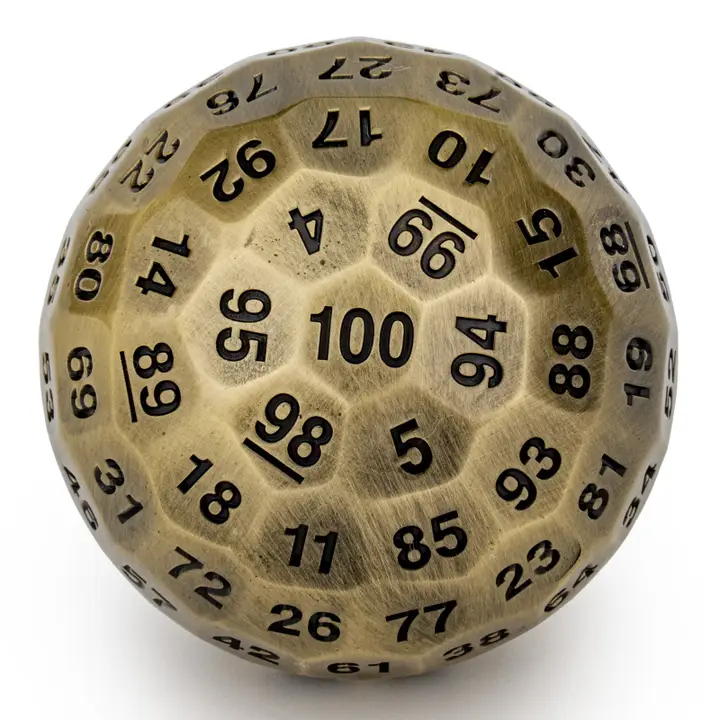 Titans Fist 50mm Ancient Bronze Metal D100 Dice