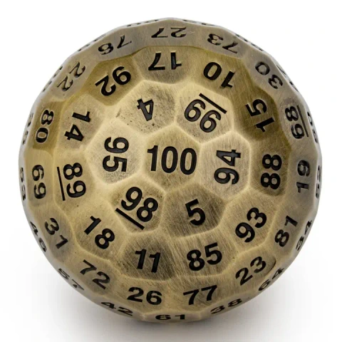 Titans Fist 50mm Ancient Bronze Metal D100 Dice
