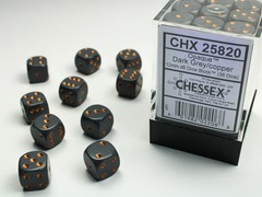 Opaque 12mm Dark Grey w/Copper D6 Dice - CHX25820