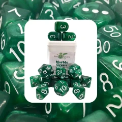 Marble Green Dice - Set of 15 w/ Arch'd4