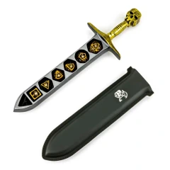 Grim Dagger Dice Case with sheath cover-Gold