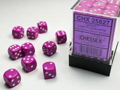 Opaque 12mm Light Purple w/White D6 Dice - CHX25827