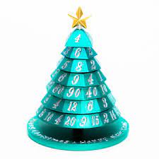 Aluminum Christmas Tree 7 Dice Set-Cyan