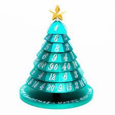 Aluminum Christmas Tree 7 Dice Set-Cyan