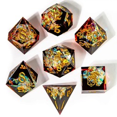 Captured Magic Sharp Resin Dice Set: Blood Crystal