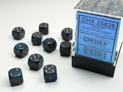 Opaque 12mm D6 Dusty Blue With Copper - CHX25826