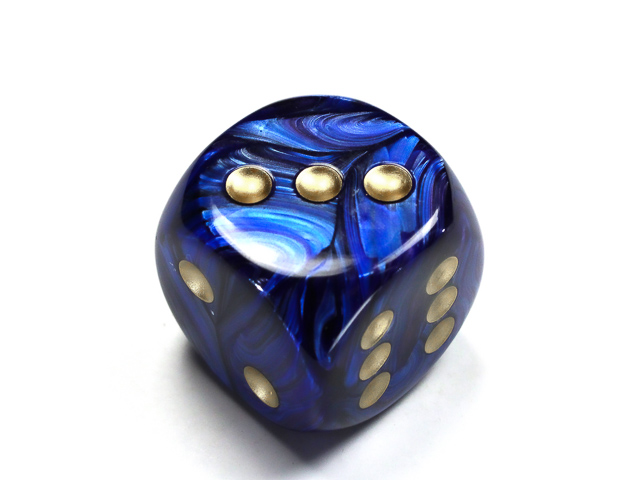 Scarab® 30mm w/pips Royal Blue/gold d6