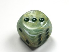 Marble 30mm w/pips Green/dark green d6