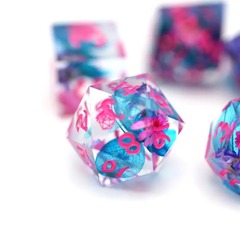 Captured Magic Sharp Resin Dice Set: Vapor Wave Blossom