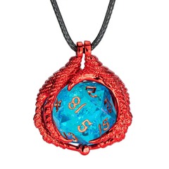 Dragon Claw Necklace with D20 - Red