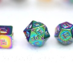 Mini Metal RPG Dice Set 10mm Rainbow