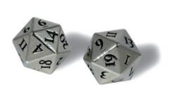 Ultra Pro - Heavy Metal Dice D20: Set Of 2 - Chrome