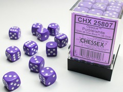 Opaque 12mm Purple w/White D6 Dice - CHX25807