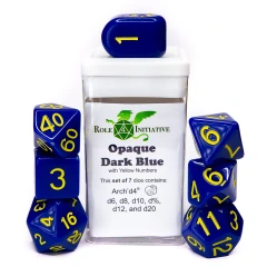 Opaque Dark Blue with Yellow Numbers - Set of 7