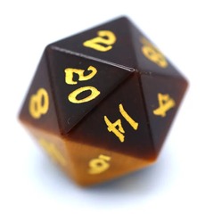 Gemstone Yellow Tiger Eye D20 Die