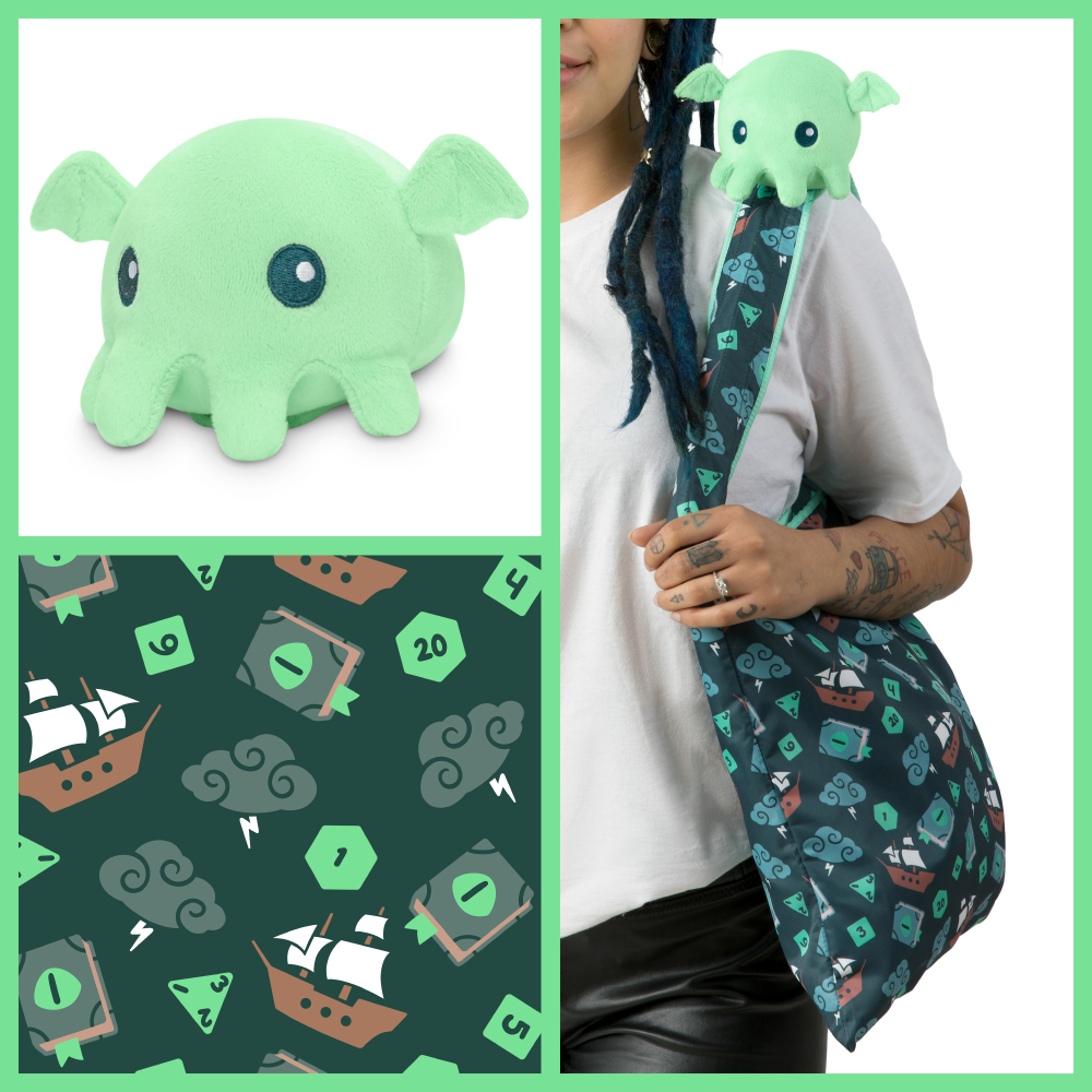 Mint Cthulhu Plushie Tote Bag