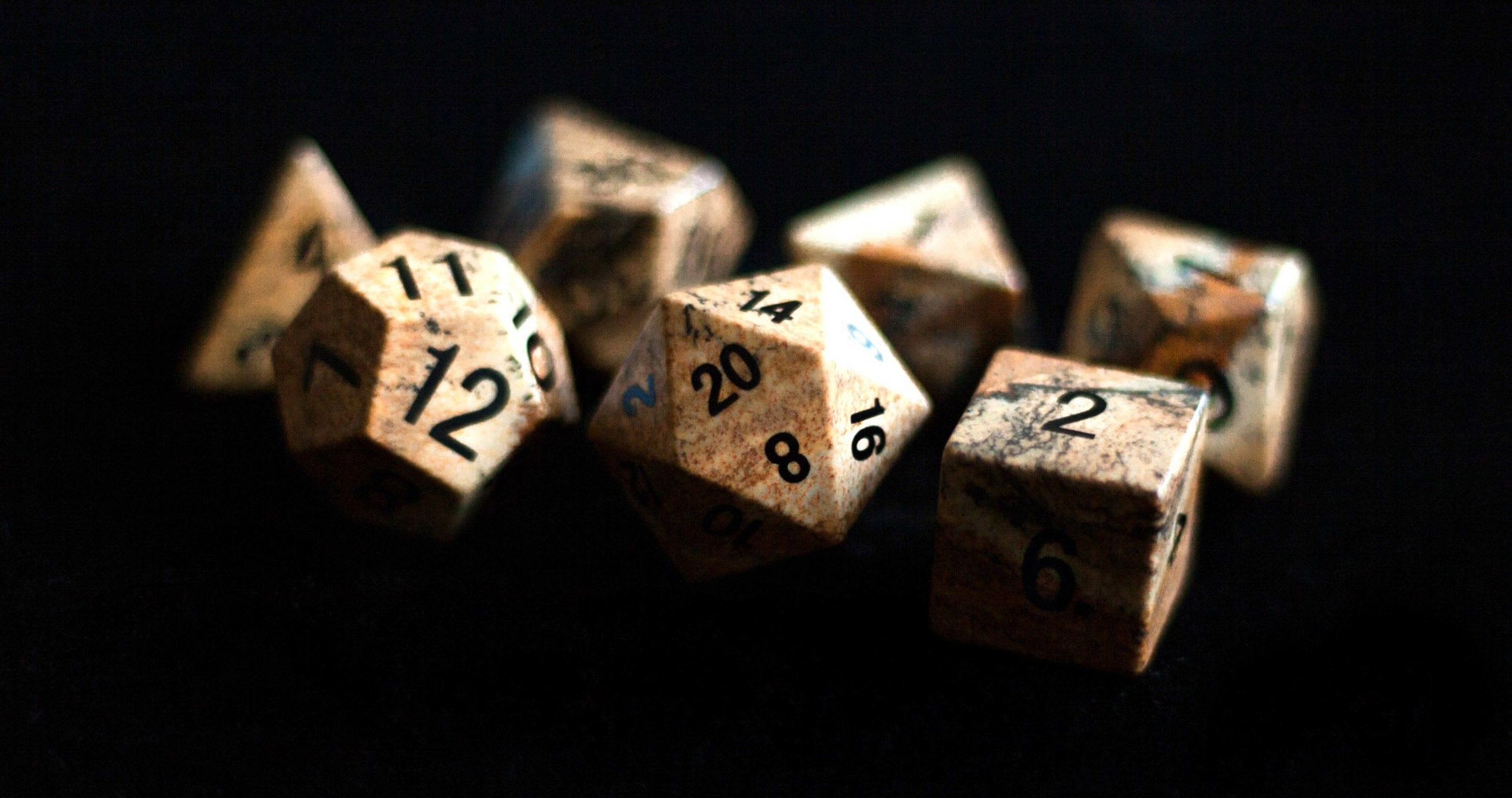 Gemstone Polyhedral 7 Dice Set - Picture Jasper