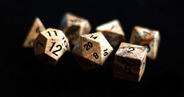 Gemstone Polyhedral 7 Dice Set - Picture Jasper