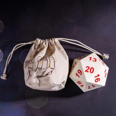 Large D20 Foam Dice, 80mm White