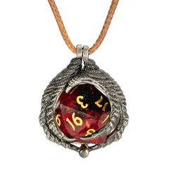 Dragon Claw Necklace with D20 - Silver