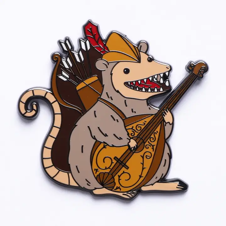 Quests Reward Fine Art Pin - Melody Nightsong Opossum Bard