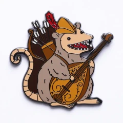 Quest's Reward Fine Art Pin - Melody Nightsong Opossum Bard