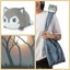 Light Grey Wolf Plushie Tote Bag