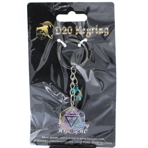 D20 Dice Keychain Behemoth - Blood On Gunmetal