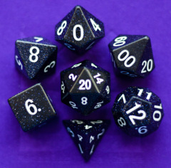 Gemstone Polyhedral 7 Dice Set - Blue Sandstone