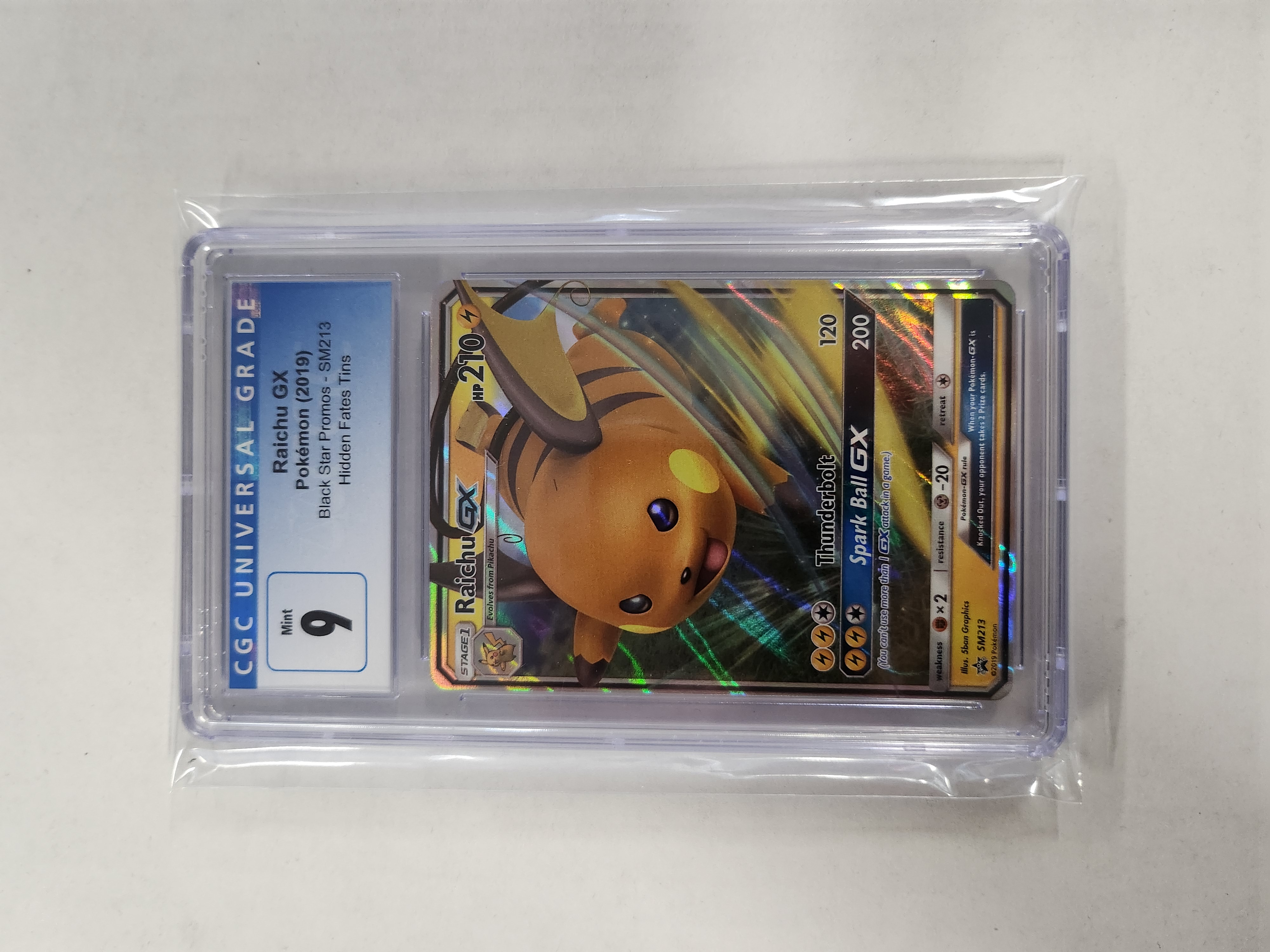 CGC 9 Raichu GX SM213 Hidden Fates Tins