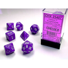 Chessex: Polyhedral 7-Die Set Opaque Purple/White