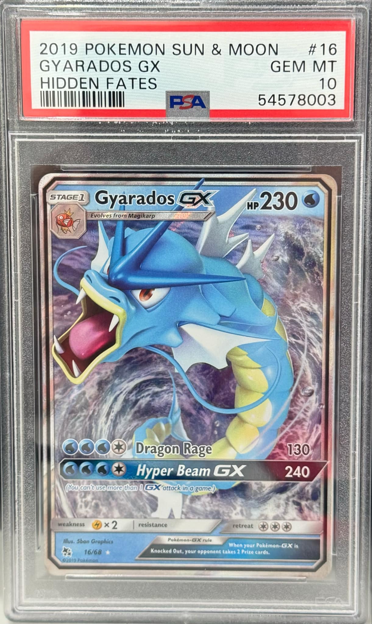 Pokemon Gyarados GX #16 - PSA 10