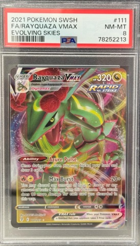 Pokemon FA Rayquaza Vmax #111 - PSA 8