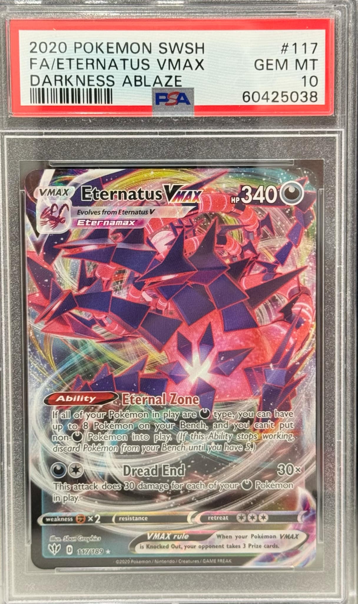 Pokemon FA Eternatus Vmax #117 - PSA 10