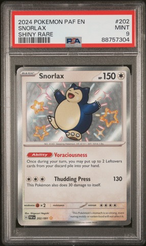 Pokemon Snorlax Shiny Rare #202 - PSA 9
