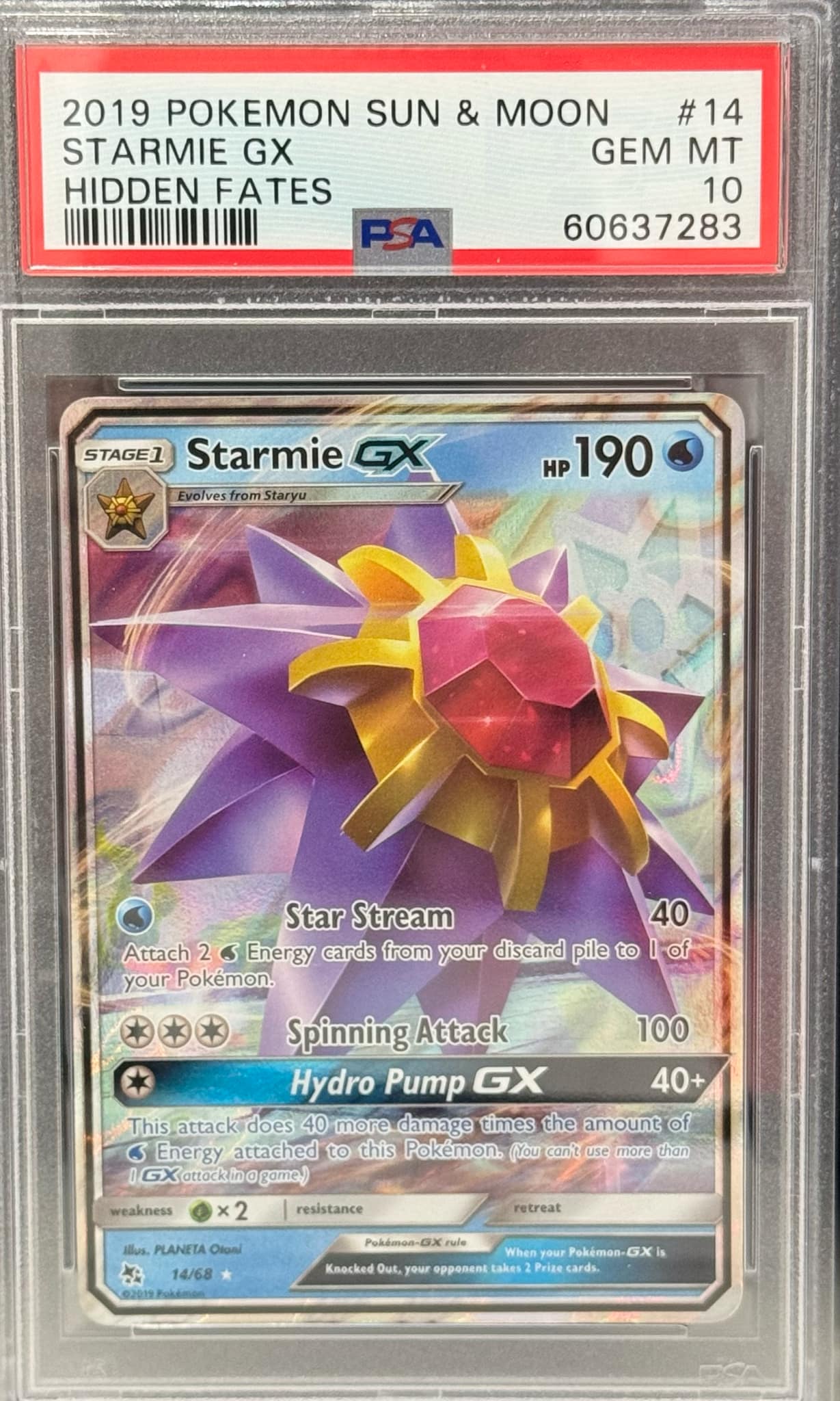 Pokemon Starmie GX #14 - PSA 10