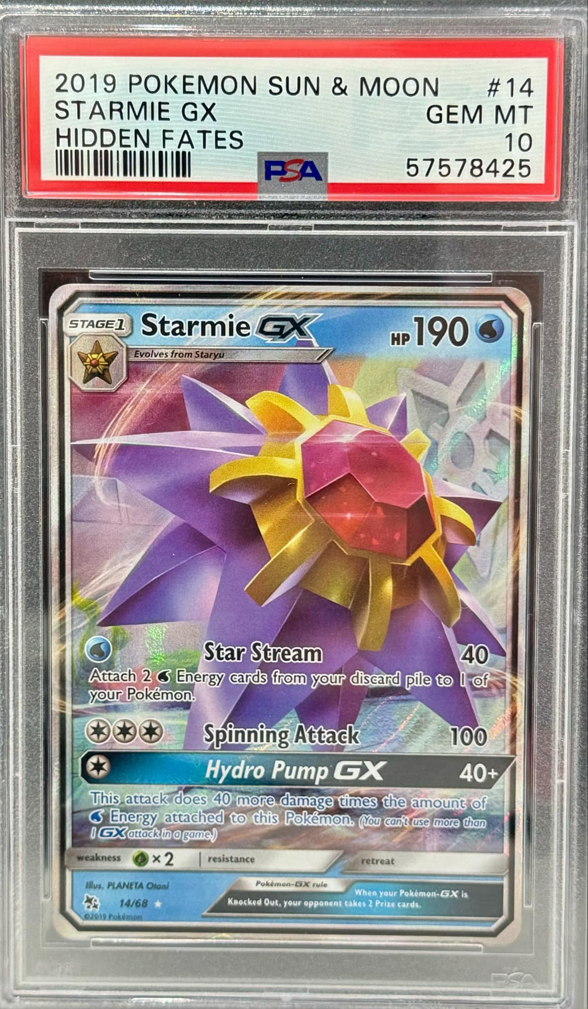 Pokemon Starmie GX #14 - PSA 10