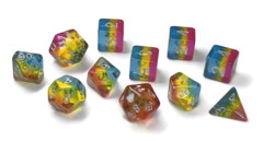 Pansexual Pride Dice Set Translucent