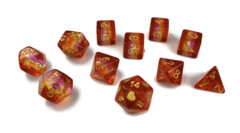 Community Lesbian Pride Dice Set Translucent