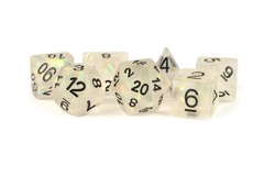 16mm Resin Polyhedral Dice Set: Icy Opal Clear