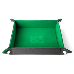 Velvet Dice Tray With Leather Backing - Green