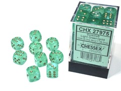 Borealis: 12mm d6 Light Green/gold Luminary Dice Block (36 dice)