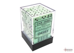 Chessex Opaque 12mm d6 Pastel Green/Black Dice Block
