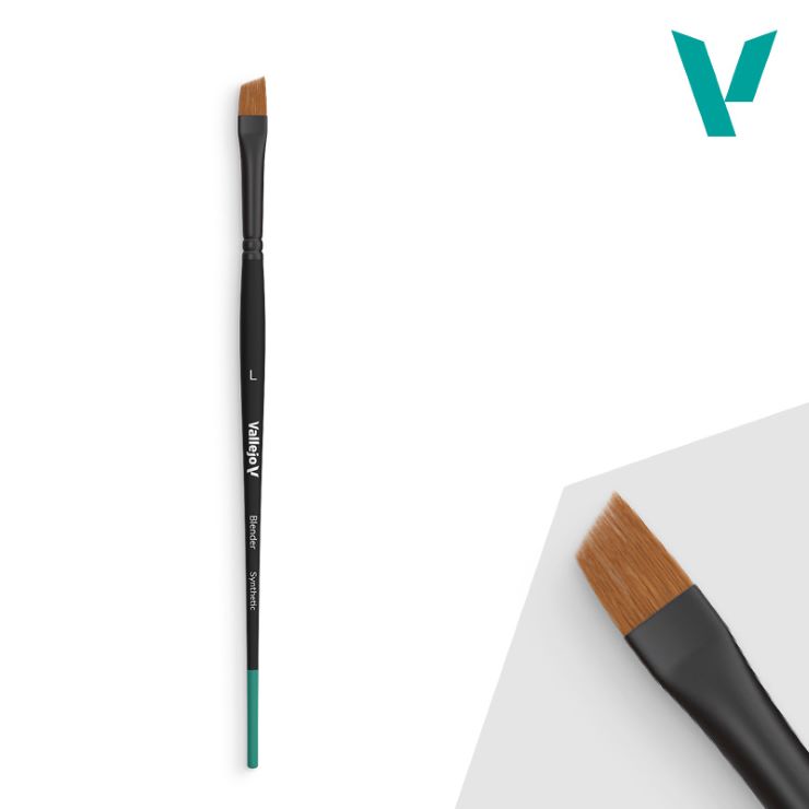 Vallejo Blender Flat Angled Large Synthetic Brush