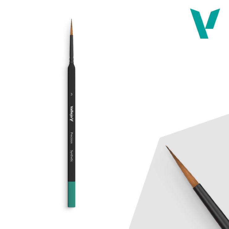 Vallejo Precision Round 3 Synthetic Brush w/triangular handle