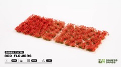 6mm Red Flowers Tufts (70) (Self Adhesive)